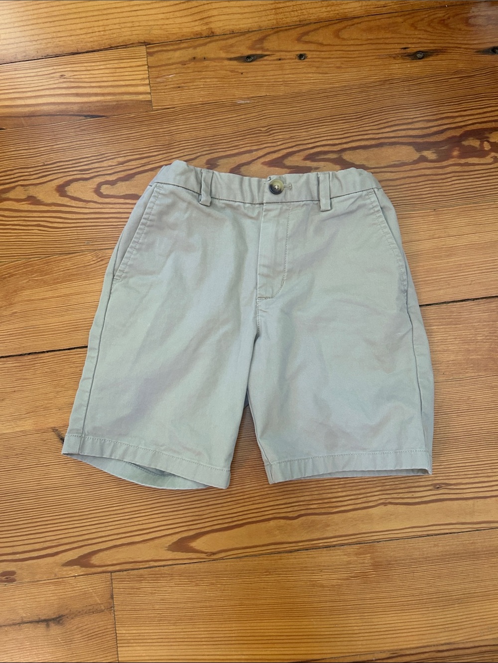 Biy’s Classic Flat-Front Shorts in Light Khaki